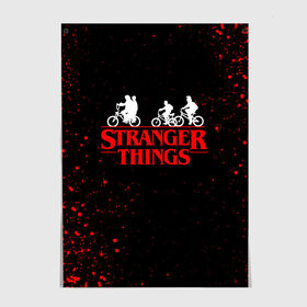 Постер с принтом STRANGER THINGS в Санкт-Петербурге, 100% бумага
 | бумага, плотность 150 мг. Матовая, но за счет высокого коэффициента гладкости имеет небольшой блеск и дает на свету блики, но в отличии от глянцевой бумаги не покрыта лаком | 11 | stranger things | одди | одиннадцатая | очень странные дела | сериалы