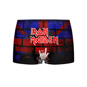 Мужские трусы 3D с принтом Iron Maiden в Санкт-Петербурге, 50% хлопок, 50% полиэстер | классическая посадка, на поясе мягкая тканевая резинка | Тематика изображения на принте: iron maiden | англия | британия | металл | музыка | рок