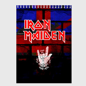 Скетчбук с принтом Iron Maiden в Санкт-Петербурге, 100% бумага
 | 48 листов, плотность листов — 100 г/м2, плотность картонной обложки — 250 г/м2. Листы скреплены сверху удобной пружинной спиралью | iron maiden | англия | британия | металл | музыка | рок