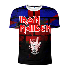Мужская футболка 3D спортивная с принтом Iron Maiden в Санкт-Петербурге, 100% полиэстер с улучшенными характеристиками | приталенный силуэт, круглая горловина, широкие плечи, сужается к линии бедра | iron maiden | англия | британия | металл | музыка | рок