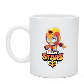 Кружка с принтом BRAWL STARS MAX. в Санкт-Петербурге, керамика | объем — 330 мл, диаметр — 80 мм. Принт наносится на бока кружки, можно сделать два разных изображения | Тематика изображения на принте: bib | brawl stars | bull | colt | crow | leon | leon shark | max | moba | sally leon | shark | акула | берли | биби | бравл старс | ворон | жанр | игра | кольт | леон | леон акула | макс | нита | спайк | шелли