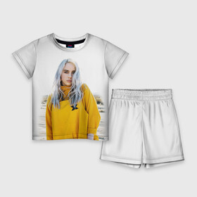 Детский костюм с шортами 3D с принтом BILLIE EILISH в Санкт-Петербурге,  |  | ayelish | bad guy | bellyache | bilie eilish | bilie elish | billie | billie eilish | eilish | electronic | elish | music | били айлиш | билли айлиш | эйлиш | элиш