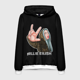 Мужская толстовка 3D с принтом BILLIE EILISH в Санкт-Петербурге, 100% полиэстер | двухслойный капюшон со шнурком для регулировки, мягкие манжеты на рукавах и по низу толстовки, спереди карман-кенгуру с мягким внутренним слоем. | Тематика изображения на принте: ayelish | bad guy | bellyache | bilie eilish | bilie elish | billie | billie eilish | eilish | electronic | elish | music | били айлиш | билли айлиш | эйлиш | элиш