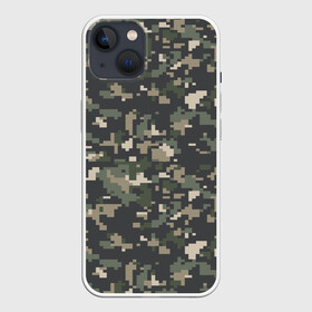 Чехол для iPhone 13 с принтом Пиксельный камуфляж в Санкт-Петербурге,  |  | военный камуфляж | камуфляж | комуфляж | пиксели | пиксель | пиксельный камуфляж