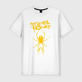 Мужская футболка премиум с принтом My Chemical Romance spider в Санкт-Петербурге, 92% хлопок, 8% лайкра | приталенный силуэт, круглый вырез ворота, длина до линии бедра, короткий рукав | music | my chemical romance | rock | боб брайар | джеймс дьюис | джерард уэи | майки уэи | музыка | рок | рэй торо | фрэнк айеро