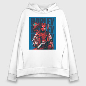 Женское худи Oversize хлопок с принтом Harley Quinn Harley Quinn в Санкт-Петербурге, френч-терри — 70% хлопок, 30% полиэстер. Мягкий теплый начес внутри —100% хлопок | боковые карманы, эластичные манжеты и нижняя кромка, капюшон на магнитной кнопке | birds of prey | harley quinn | марго робби | потрясающая история харли квин | харли квин | хищные птицы