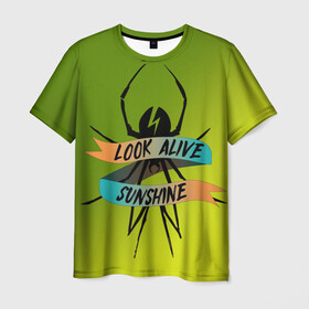 Мужская футболка 3D с принтом Look alive sunshine в Санкт-Петербурге, 100% полиэфир | прямой крой, круглый вырез горловины, длина до линии бедер | Тематика изображения на принте: alive | look | my chemical | rok | romance | sunshine