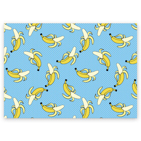 Поздравительная открытка с принтом Banana art в Санкт-Петербурге, 100% бумага | плотность бумаги 280 г/м2, матовая, на обратной стороне линовка и место для марки
 | Тематика изображения на принте: banana | pop art | банан | бананы | поп арт