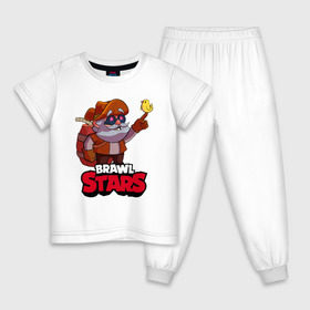 Детская пижама хлопок с принтом Dynamike Brawl Stars в Санкт-Петербурге, 100% хлопок |  брюки и футболка прямого кроя, без карманов, на брюках мягкая резинка на поясе и по низу штанин
 | Тематика изображения на принте: brawl | brawl st | brawl stars | colt | dynamike | game | leon | logo | mobo | poco | shelly | stars | бравл | динамайк | игра | игры | кольт | леон | лого | мобильные игры | надпись | поко | старс | шелли