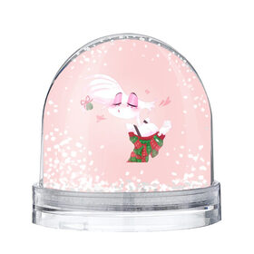 Снежный шар с принтом Энджел даст в Санкт-Петербурге, Пластик | Изображение внутри шара печатается на глянцевой фотобумаге с двух сторон | angel dust | hazbin | hotel hazbin | new year | нг | новый год | отель хазбин | рождество | хазбин | энджел даст