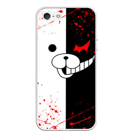 Чехол для iPhone 5/5S матовый с принтом MONOKUMA в Санкт-Петербурге, Силикон | Область печати: задняя сторона чехла, без боковых панелей | anime | bear | black  white | danganronpa | kurokuma | monodam | monokuma | monomi | monotaro | rabbit | school | shirokuma | аниме | главарь | мoноми | монокума | черно белый | школа