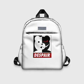 Детский рюкзак 3D с принтом Monokuma despair в Санкт-Петербурге, 100% полиэстер | лямки с регулируемой длиной, сверху петелька, чтобы рюкзак можно было повесить на вешалку. Основное отделение закрывается на молнию, как и внешний карман. Внутри дополнительный карман. По бокам два дополнительных кармашка | anime | art | bear | danganronpa | japan | monokuma | аниме | арт | животное | манга | медведь | мишка | мульфильм | персонаж | плюшевый | япония