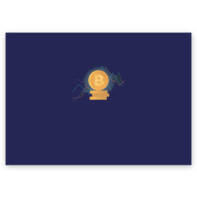 Поздравительная открытка с принтом Биткоин в Санкт-Петербурге, 100% бумага | плотность бумаги 280 г/м2, матовая, на обратной стороне линовка и место для марки
 | Тематика изображения на принте: bitcoin | coin | cryptocurrency | currency | gold | mining | money | symbol | биткоин | богатство | валюта | деньги | золото | интернет | коин | крипта | криптовалюта | майнинг | символ | трейдер