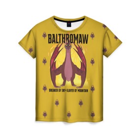 Женская футболка 3D с принтом Balthromaw в Санкт-Петербурге, 100% полиэфир ( синтетическое хлопкоподобное полотно) | прямой крой, круглый вырез горловины, длина до линии бедер | dsgnosadchaya | rick  morty | бальтрамон | джастин ройланд | дракон | дэн хармон | миссикс | плюмбус | рик и морти