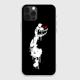 Чехол для iPhone 12 Pro с принтом MONOKUMA в темноте в Санкт-Петербурге, силикон | область печати: задняя сторона чехла, без боковых панелей | anime | bear | black | danganronpa | japan | monokuma | white | аниме | белое | медведь | монокума | черное | япония