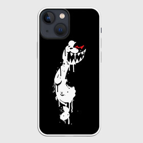 Чехол для iPhone 13 mini с принтом MONOKUMA в темноте в Санкт-Петербурге,  |  | anime | bear | black | danganronpa | japan | monokuma | white | аниме | белое | медведь | монокума | черное | япония
