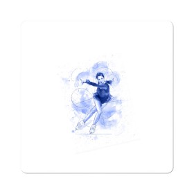 Магнит виниловый Квадрат с принтом Фигурное катание в Санкт-Петербурге, полимерный материал с магнитным слоем | размер 9*9 см, закругленные углы | figure skating | коньки | конькобежный спорт | фигурное катание