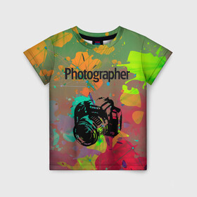 Детская футболка 3D с принтом Фотограф в Санкт-Петербурге, 100% гипоаллергенный полиэфир | прямой крой, круглый вырез горловины, длина до линии бедер, чуть спущенное плечо, ткань немного тянется | искусство | фото | фотоаппарат | фотограф | фотография | хобби