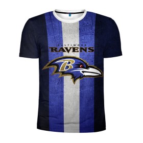 Мужская футболка 3D спортивная с принтом Baltimore Ravens в Санкт-Петербурге, 100% полиэстер с улучшенными характеристиками | приталенный силуэт, круглая горловина, широкие плечи, сужается к линии бедра | Тематика изображения на принте: 