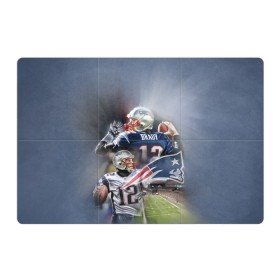 Магнитный плакат 3Х2 с принтом Brady в Санкт-Петербурге, Полимерный материал с магнитным слоем | 6 деталей размером 9*9 см | американский футбол | мяч | футбол