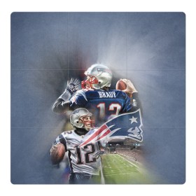 Магнитный плакат 3Х3 с принтом Brady в Санкт-Петербурге, Полимерный материал с магнитным слоем | 9 деталей размером 9*9 см | американский футбол | мяч | футбол