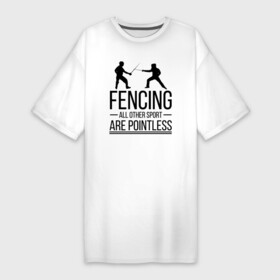 Платье-футболка хлопок с принтом Fencing в Санкт-Петербурге,  |  | brain | fances | fencing | мозг | рапира | фехтовальщики | фехтование | шпага