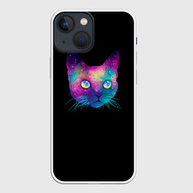 Чехол для iPhone 13 mini с принтом Котейка в Санкт-Петербурге,  |  | cat | space | глаза | голова | животное | звезды | космос | кот | кошка | усы