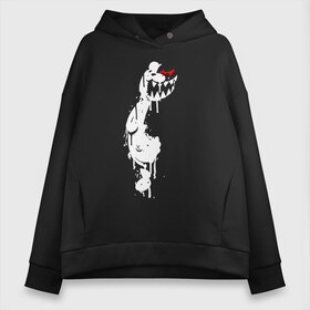 Женское худи Oversize хлопок с принтом Monokuma paint в Санкт-Петербурге, френч-терри — 70% хлопок, 30% полиэстер. Мягкий теплый начес внутри —100% хлопок | боковые карманы, эластичные манжеты и нижняя кромка, капюшон на магнитной кнопке | Тематика изображения на принте: danganronpa | eye | monokuma | paint | аватар | антагонист | брызги | глаз | игрушка | краска | медведь | монокума | мягкая | панда | потёки | робот