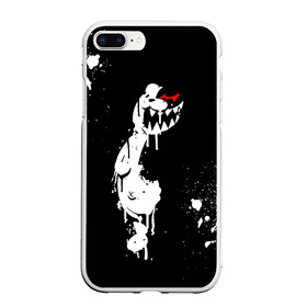 Чехол для iPhone 7Plus/8 Plus матовый с принтом Monokuma paint в Санкт-Петербурге, Силикон | Область печати: задняя сторона чехла, без боковых панелей | danganronpa | eye | monokuma | paint | аватар | антагонист | брызги | глаз | игрушка | краска | медведь | монокума | мягкая | панда | потёки | робот