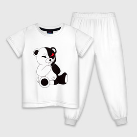 Детская пижама хлопок с принтом Monokuma в Санкт-Петербурге, 100% хлопок |  брюки и футболка прямого кроя, без карманов, на брюках мягкая резинка на поясе и по низу штанин
 | danganronpa | eye | monokuma | аватар | антагонист | глаз | игрушка | медведь | монокума | мягкая | панда | робот
