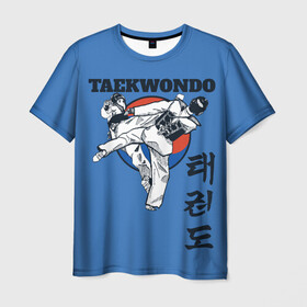 Мужская футболка 3D с принтом Taekwondo в Санкт-Петербурге, 100% полиэфир | прямой крой, круглый вырез горловины, длина до линии бедер | taekwondo | восточные единоборства | единоборства | теквондо | тхэквондо | тэквондо