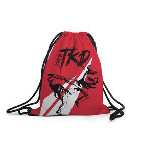 Рюкзак-мешок 3D с принтом Taekwondo в Санкт-Петербурге, 100% полиэстер | плотность ткани — 200 г/м2, размер — 35 х 45 см; лямки — толстые шнурки, застежка на шнуровке, без карманов и подкладки | taekwondo | восточные единоборства | единоборства | теквондо | тхэквондо | тэквондо