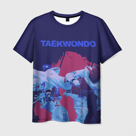 Мужская футболка 3D с принтом Taekwondo в Санкт-Петербурге, 100% полиэфир | прямой крой, круглый вырез горловины, длина до линии бедер | Тематика изображения на принте: taekwondo | восточные единоборства | единоборства | теквондо | тхэквондо | тэквондо