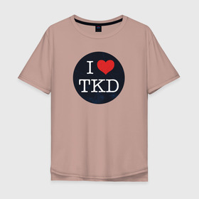 Мужская футболка хлопок Oversize с принтом TKD в Санкт-Петербурге, 100% хлопок | свободный крой, круглый ворот, “спинка” длиннее передней части | taekwondo | восточные единоборства | единоборства | теквондо | тхэквондо | тэквондо