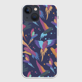 Чехол для iPhone 13 mini с принтом Райские попугаи в Санкт-Петербурге,  |  | животное | животные | красочный принт | попугаи | попугай | природа | птица | птицы