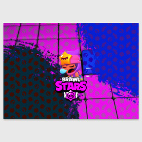 Поздравительная открытка с принтом BRAWL STARS СЭНДИ в Санкт-Петербурге, 100% бумага | плотность бумаги 280 г/м2, матовая, на обратной стороне линовка и место для марки
 | 8 bit | bibi | brawl stars | brock | bull | crow | dinomike | el primo | leon | mobile game | nita | poko | ricochet | stars | tara | бравл старс | ворон | леон | мобильные игры