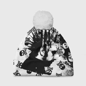 Шапка 3D c помпоном с принтом Король и Шут в Санкт-Петербурге, 100% полиэстер | универсальный размер, печать по всей поверхности изделия | punk | rock | skull | киш | король | король и шут | михаил горшенев | панки | рок | русский рок | черепа | шут