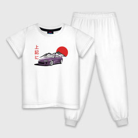 Детская пижама хлопок с принтом Toyota Supra A80 в Санкт-Петербурге, 100% хлопок |  брюки и футболка прямого кроя, без карманов, на брюках мягкая резинка на поясе и по низу штанин
 | Тематика изображения на принте: 
