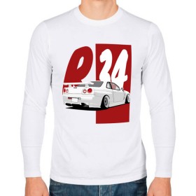 Мужской лонгслив хлопок с принтом Drift Cars Nissan Skyline R34 в Санкт-Петербурге, 100% хлопок |  | дрифт | пушка | тюнинг | уличная гонка | японский автомобиль