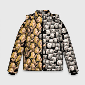 Зимняя куртка для мальчиков 3D с принтом Девушки орут на котиков в Санкт-Петербурге, ткань верха — 100% полиэстер; подклад — 100% полиэстер, утеплитель — 100% полиэстер | длина ниже бедра, удлиненная спинка, воротник стойка и отстегивающийся капюшон. Есть боковые карманы с листочкой на кнопках, утяжки по низу изделия и внутренний карман на молнии. 

Предусмотрены светоотражающий принт на спинке, радужный светоотражающий элемент на пуллере молнии и на резинке для утяжки | Тематика изображения на принте: cat | meme | девушка | женщина | истерика | кот | котик | котики | коты | кошка | крик | кричит | мем | паттерн