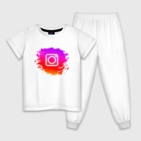Детская пижама хлопок с принтом Instagram в Санкт-Петербурге, 100% хлопок |  брюки и футболка прямого кроя, без карманов, на брюках мягкая резинка на поясе и по низу штанин
 | 
