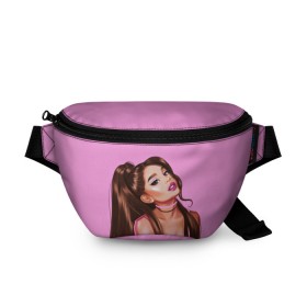 Поясная сумка 3D с принтом Ariana Grande (Ариана Гранде) в Санкт-Петербурге, 100% полиэстер | плотная ткань, ремень с регулируемой длиной, внутри несколько карманов для мелочей, основное отделение и карман с обратной стороны сумки застегиваются на молнию | ariana grande | актриса | американская певица | ариана | ариана гранде | гранде | девушка | музыка | певица | песни | продюсер