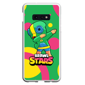 Чехол для Samsung S10E с принтом Brawl Stars Leon Dab в Санкт-Петербурге, Силикон | Область печати: задняя сторона чехла, без боковых панелей | brawl | computer | dab | dance | game | gesture | hero | leon | main | moba | stars | герой | главный | даб | драки | жест | звезды | игра | компьютерная | лев | моба | танец