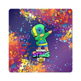 Магнит виниловый Квадрат с принтом Brawl Stars Leon, Dab в Санкт-Петербурге, полимерный материал с магнитным слоем | размер 9*9 см, закругленные углы | brawl | computer | dab | dance | game | gesture | hero | leon | main | moba | stars | герой | главный | даб | драки | жест | звезды | игра | компьютерная | лев | моба | танец