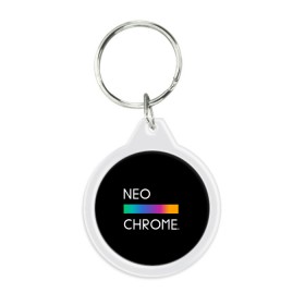 Брелок круглый с принтом NEO CHROME в Санкт-Петербурге, пластик и полированная сталь | круглая форма, металлическое крепление в виде кольца | Тематика изображения на принте: rgb | контрастный | круг | металл | мудрость | мысль | надпись | палитра | радуга | радужный | символ | сфера | текст | фраза | цветной | яркий