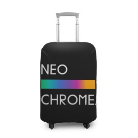 Чехол для чемодана 3D с принтом NEO CHROME в Санкт-Петербурге, 86% полиэфир, 14% спандекс | двустороннее нанесение принта, прорези для ручек и колес | rgb | контрастный | круг | металл | мудрость | мысль | надпись | палитра | радуга | радужный | символ | сфера | текст | фраза | цветной | яркий
