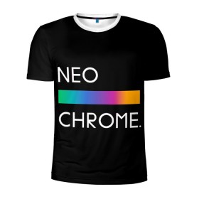 Мужская футболка 3D спортивная с принтом NEO CHROME в Санкт-Петербурге, 100% полиэстер с улучшенными характеристиками | приталенный силуэт, круглая горловина, широкие плечи, сужается к линии бедра | rgb | контрастный | круг | металл | мудрость | мысль | надпись | палитра | радуга | радужный | символ | сфера | текст | фраза | цветной | яркий