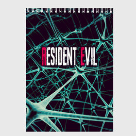 Скетчбук с принтом Resident Evil - Обитель зла в Санкт-Петербурге, 100% бумага
 | 48 листов, плотность листов — 100 г/м2, плотность картонной обложки — 250 г/м2. Листы скреплены сверху удобной пружинной спиралью | evil | resident | зла | обитель | фильм | элис