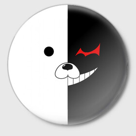 Значок с принтом Monokuma в Санкт-Петербурге,  металл | круглая форма, металлическая застежка в виде булавки | anime | character | dangan ronpa | kawai | manga | аниме | анимэ | глаз | данганронпа | двухцветная | директор | злодей | из | изображение | кавай | крутой | лицо | манга | медведь | милый | мишка | на груди | необычный | нос