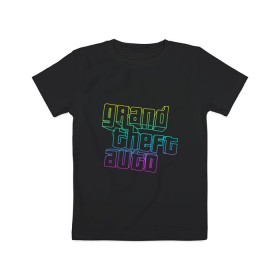 Детская футболка хлопок с принтом Gta logo:gradient в Санкт-Петербурге, 100% хлопок | круглый вырез горловины, полуприлегающий силуэт, длина до линии бедер | Тематика изображения на принте: grand theft auto | gta | геометрия | гта | гта 5 | игра | линии | логотип | пеф
